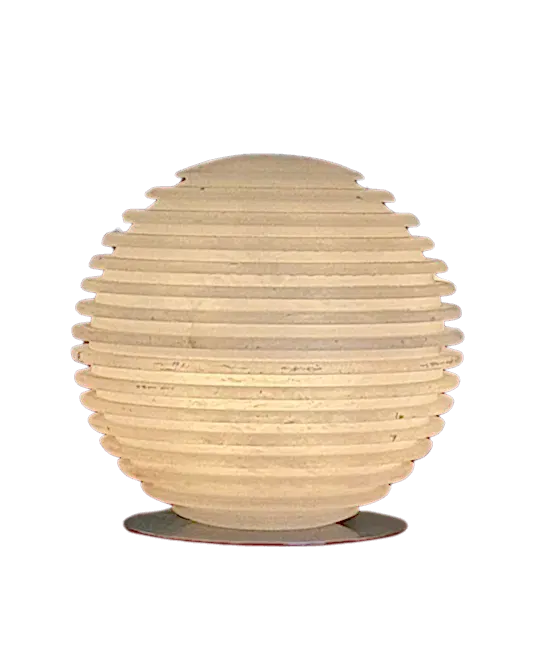 ALABASTER GLOBE LAMP w. CHROME BASE