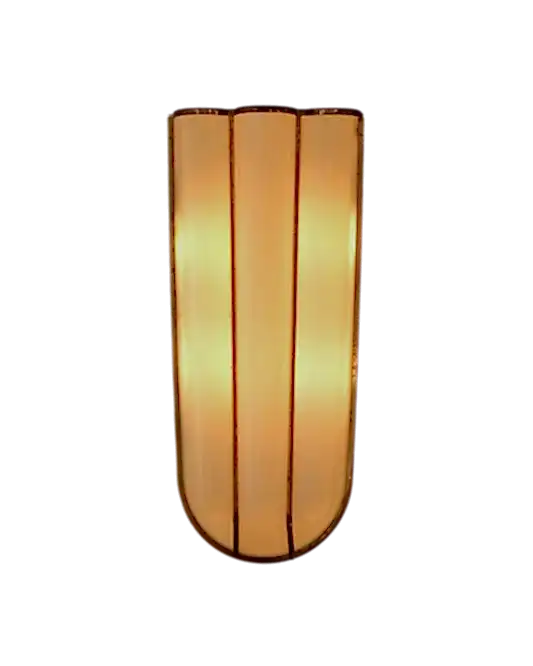 BRASS TRIPARTITE SCONCES w. OPAL METHACRYLATE SHADE