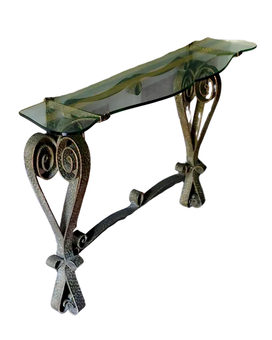 WROUGHT IRONGOLD LEAF CONSOLE