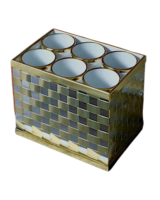 BRASS CHECKERED WINE STAND