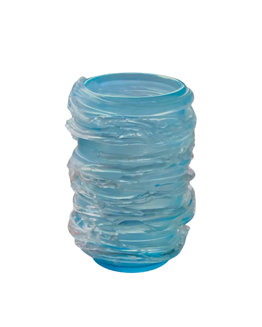 BLUE MURANO VASE w. TEXTURED SWIRLS