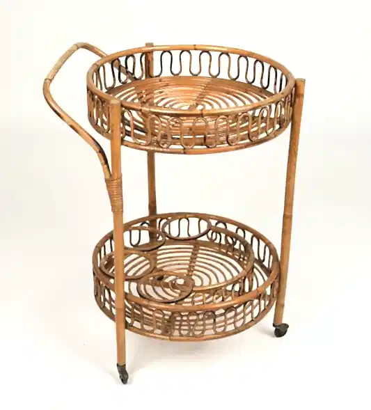 BAMBOO & RATTAN BAR CART