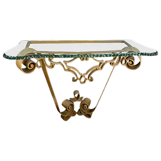 WROUGHT IRONGOLD LEAF CONSOLE