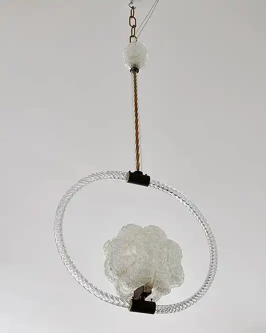 ART DECO MURANO LEAF PENDANT