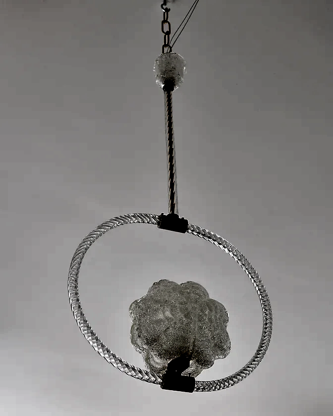 ART DECO MURANO LEAF PENDANT