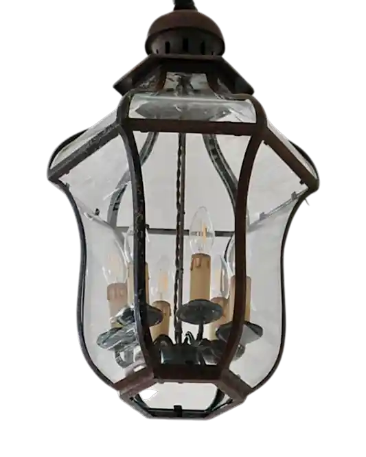 WROUGHT IRON SIX CANDLE LANTERN