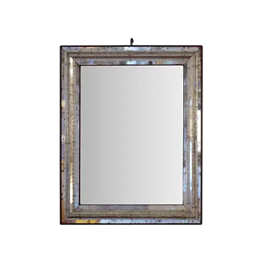 BLACK VENETIAN MIRROR w. GLASS STEM FRAME