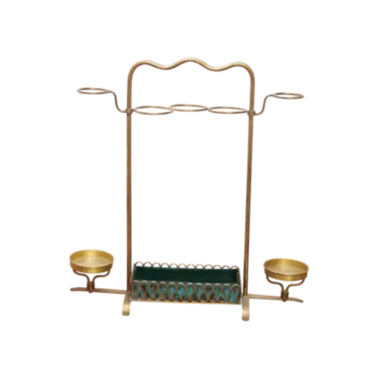 BRASS & LEATHER UMBRELLA STAND
