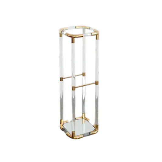 BRASS & LUCITE PEDESTAL