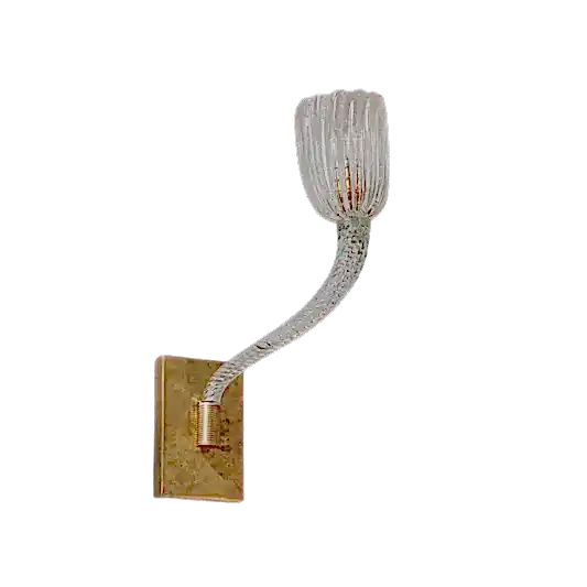 BRASS SINGLE ARM MURANO GLASS WALL SCONCE