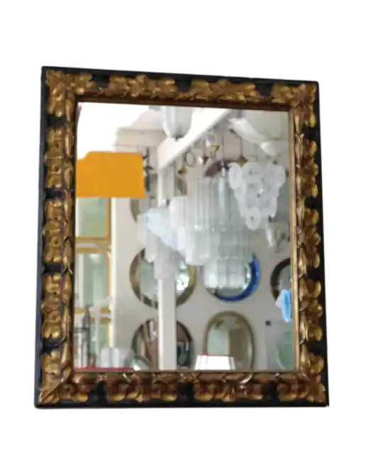 BLACK AND GOLD FRAMED MIRROR