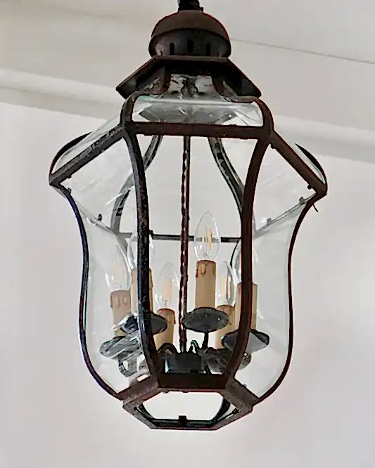 WROUGHT IRON SIX CANDLE LANTERN
