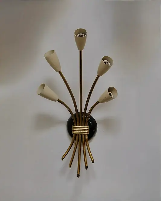 BRASS 5 ARM WALL SCONCE