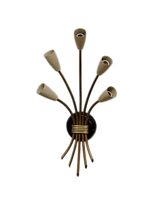 BRASS 5 ARM WALL SCONCE