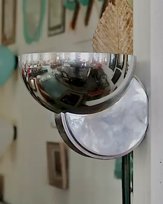 ART DECO CHROME DISH SCONCES