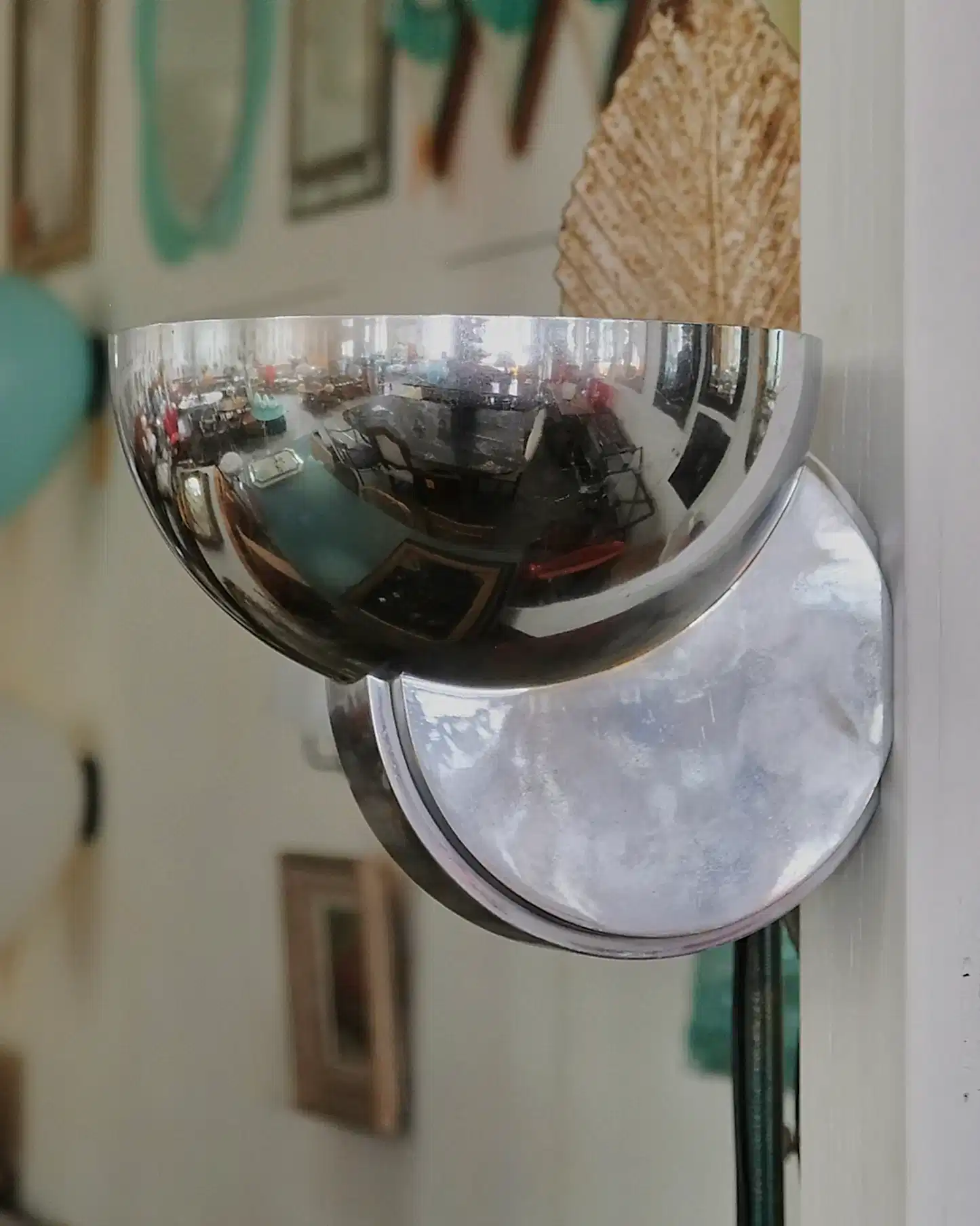 ART DECO CHROME DISH SCONCES