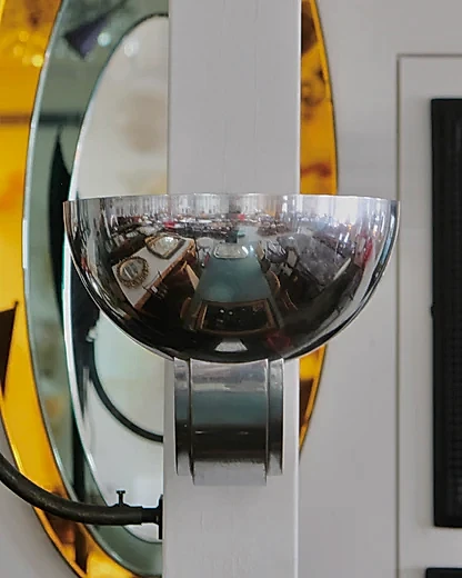 ART DECO CHROME DISH SCONCES