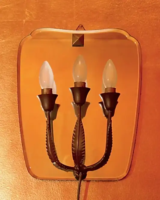 BRONZE MIRROR SCONCE