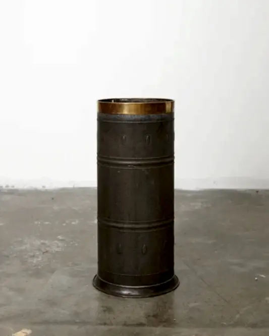 ART NOUVEAU METAL & BRASS UMBRELLA STAND