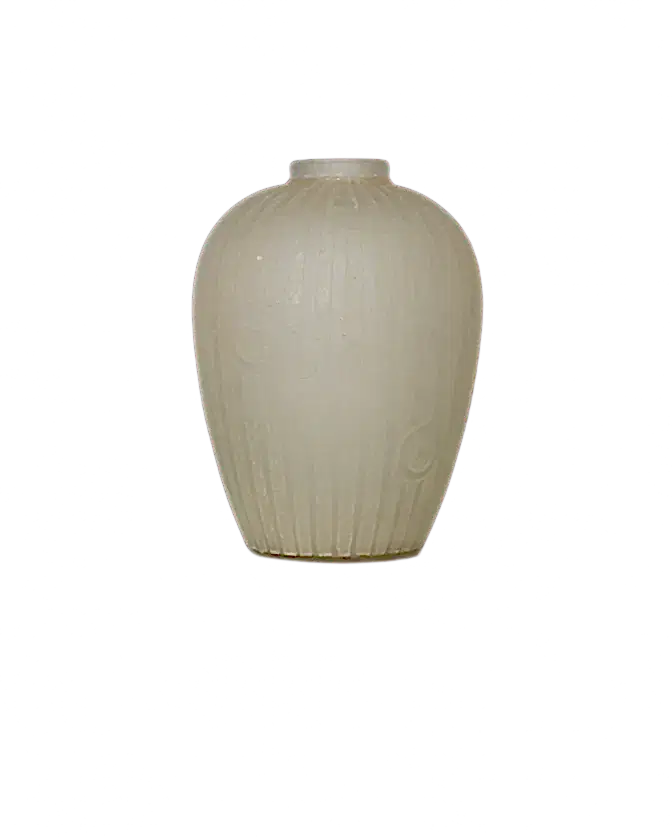 ART DECO DEEP ETCHED GLASS VASE