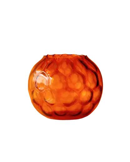 AMBER BUBBLE GLASS BOWL VASE