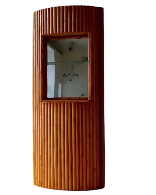 BAMBOO WALL MOUNTED MIRROR CONSOLE