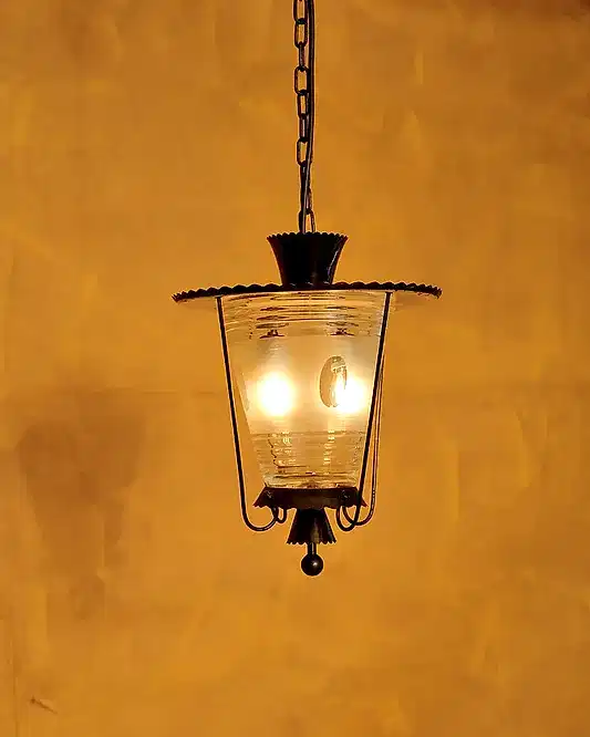 BRASS & MURANO GLASS CEILING LAMP