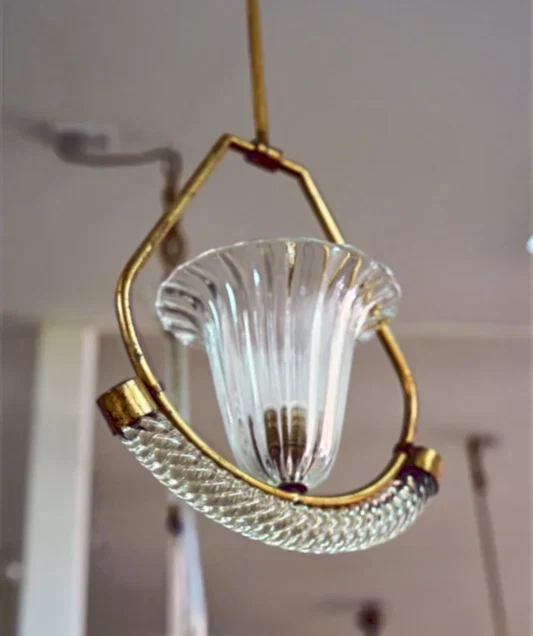 BRASS MURANO GLASS PENDANT
