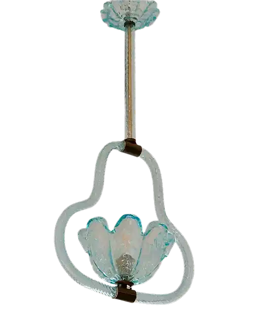BLUE MURANO GLASS TAPERED PENDANT