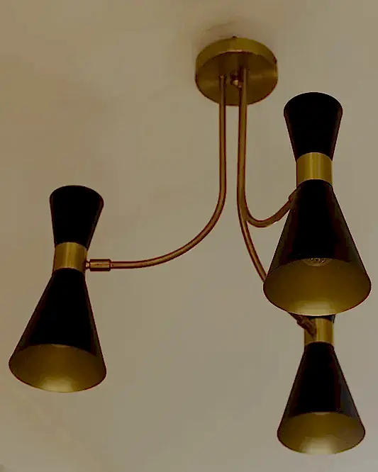 BLACK 3 ARMED DIABOLO CEILING LIGHT