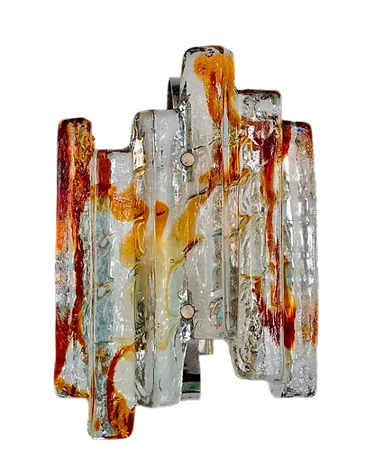 AMBER & CLEAR MURANO GLASS SCONCE
