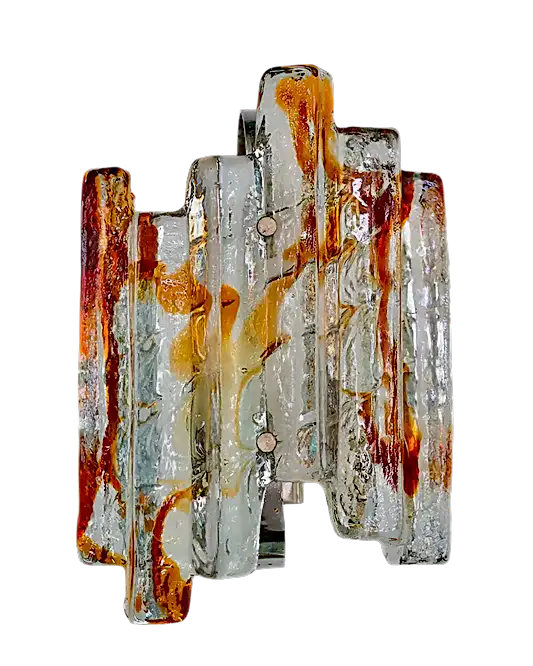 AMBER & CLEAR MURANO GLASS SCONCE