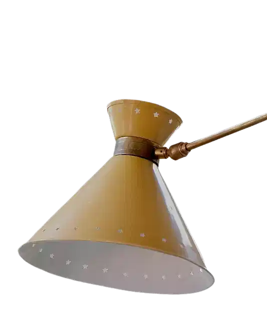 YELLOW ADJUSTABLE BRASS WALL LIGHT