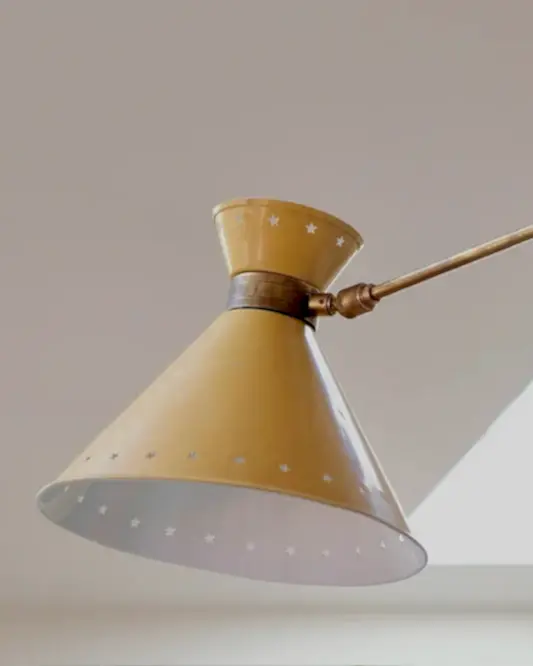 YELLOW ADJUSTABLE BRASS WALL LIGHT