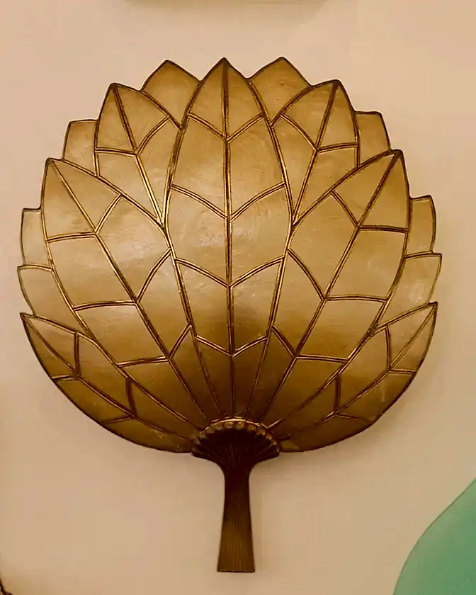ART DECO LEAF LEADED SCONCES