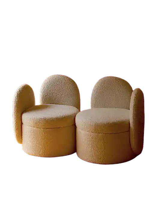 BOUCLE DOUBLE BACKED CHAIRS