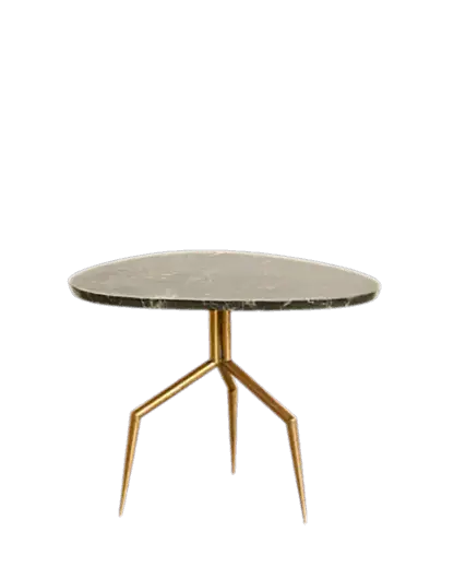 ART DECO MARBLE SIDE TABLE w. BRASS BASE