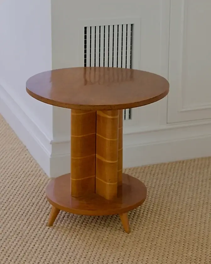 ART DECO CROSS BASE SIDE TABLE