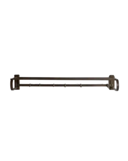 BRASS SEVEN HOOK TRAIN COAT RACK